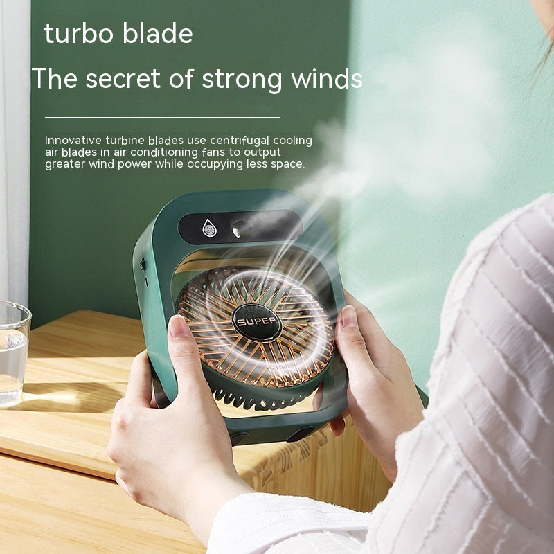 Portable Air Conditioning Misting Fan – USB Rechargeable, 3-Speed Spray Cooler for Home & Office