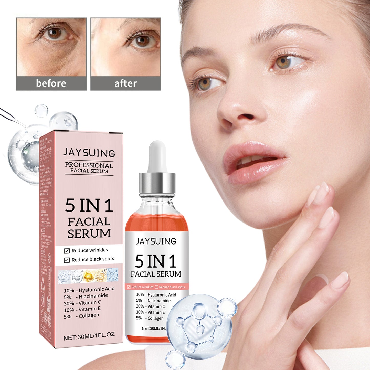 5-in-1 Vitamin C Collagen Facial Serum – Anti-Ageing, Hydrating & Brightening Skincare