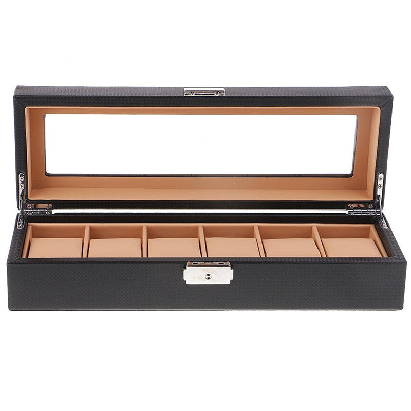 Luxury 6-Slot Watch Storage Box – Wooden & Leather Jewellery Case for Men’s & Women’s Timepieces