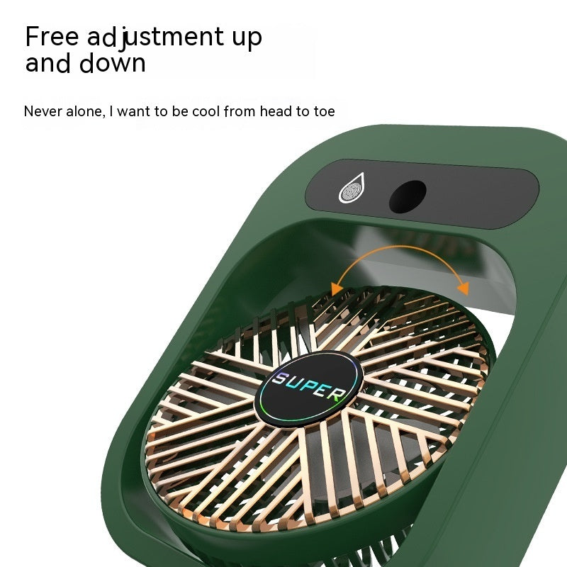 Portable Air Conditioning Misting Fan – USB Rechargeable, 3-Speed Spray Cooler for Home & Office