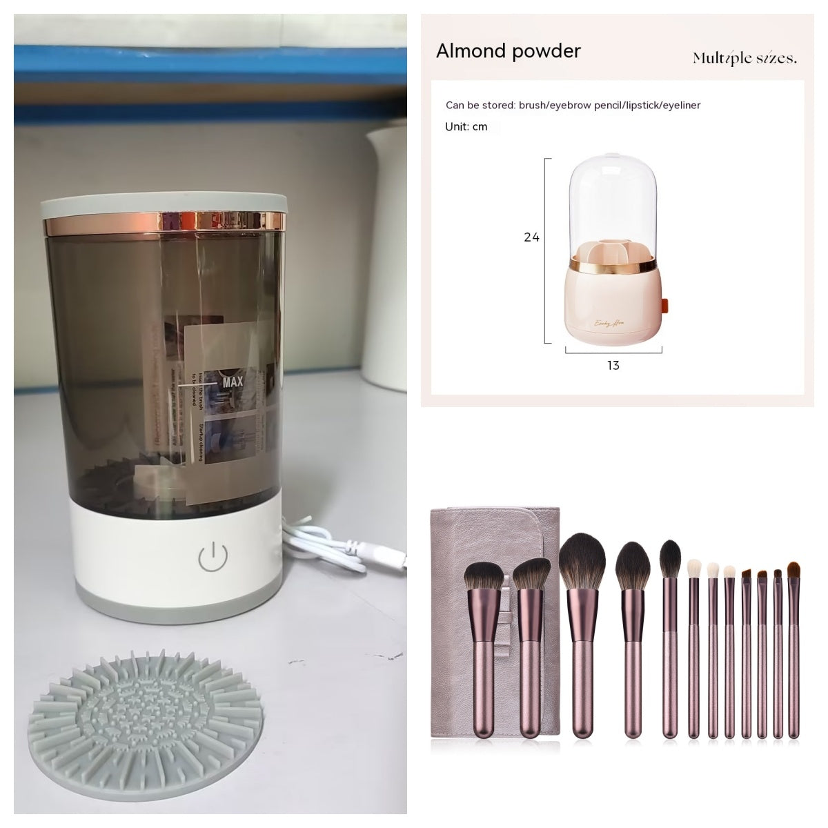 ✨ Portable Electric Makeup Brush Cleaner – USB Rechargeable & Travel-Friendly