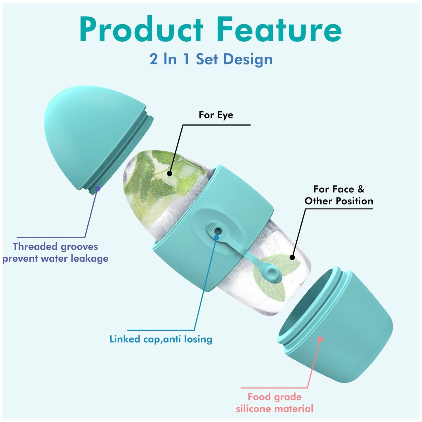 Silicone Ice Face Roller – Pore Tightening, Dark Circle Reduction & Skin Refresh Tool