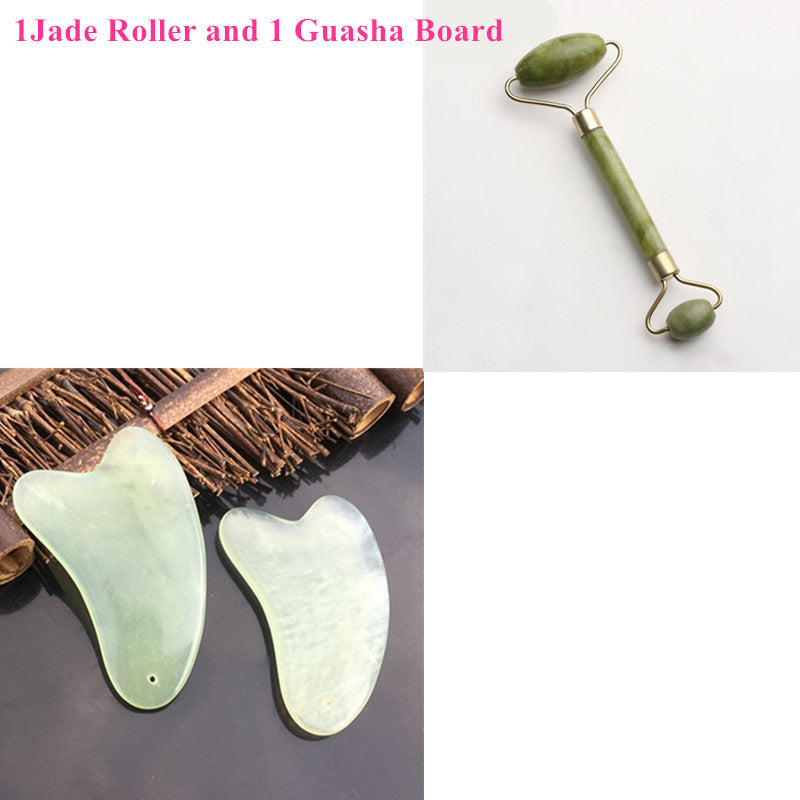 Jade Roller & Gua Sha Set – Natural Facial Massager for Anti-Ageing & Skin Glow