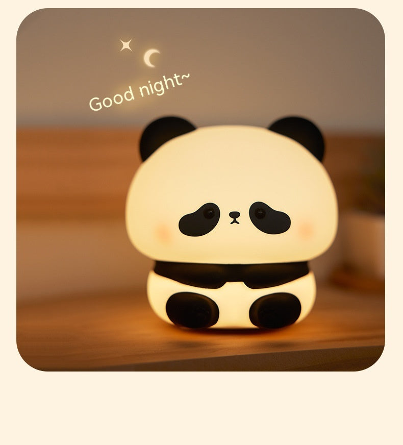 Adorable Panda LED Night Light – Rechargeable Silicone Touch Lamp with Colour Modes & Timer for Kids’ Bedrooms