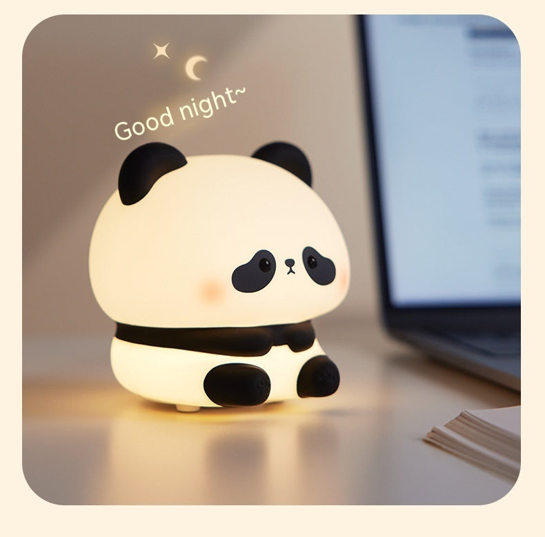 Adorable Panda LED Night Light – Rechargeable Silicone Touch Lamp with Colour Modes & Timer for Kids’ Bedrooms