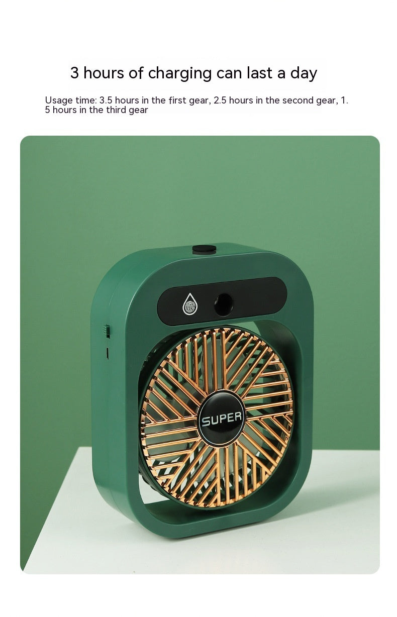 Portable Air Conditioning Misting Fan – USB Rechargeable, 3-Speed Spray Cooler for Home & Office