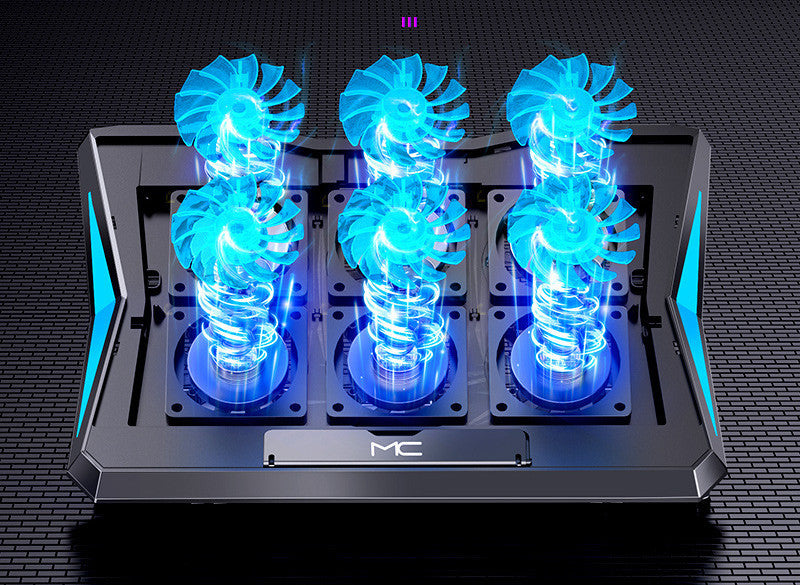 Foldable Laptop Cooling Stand with 6 Fans – Adjustable USB-Powered Radiator Base for Notebooks & Ultrabooks