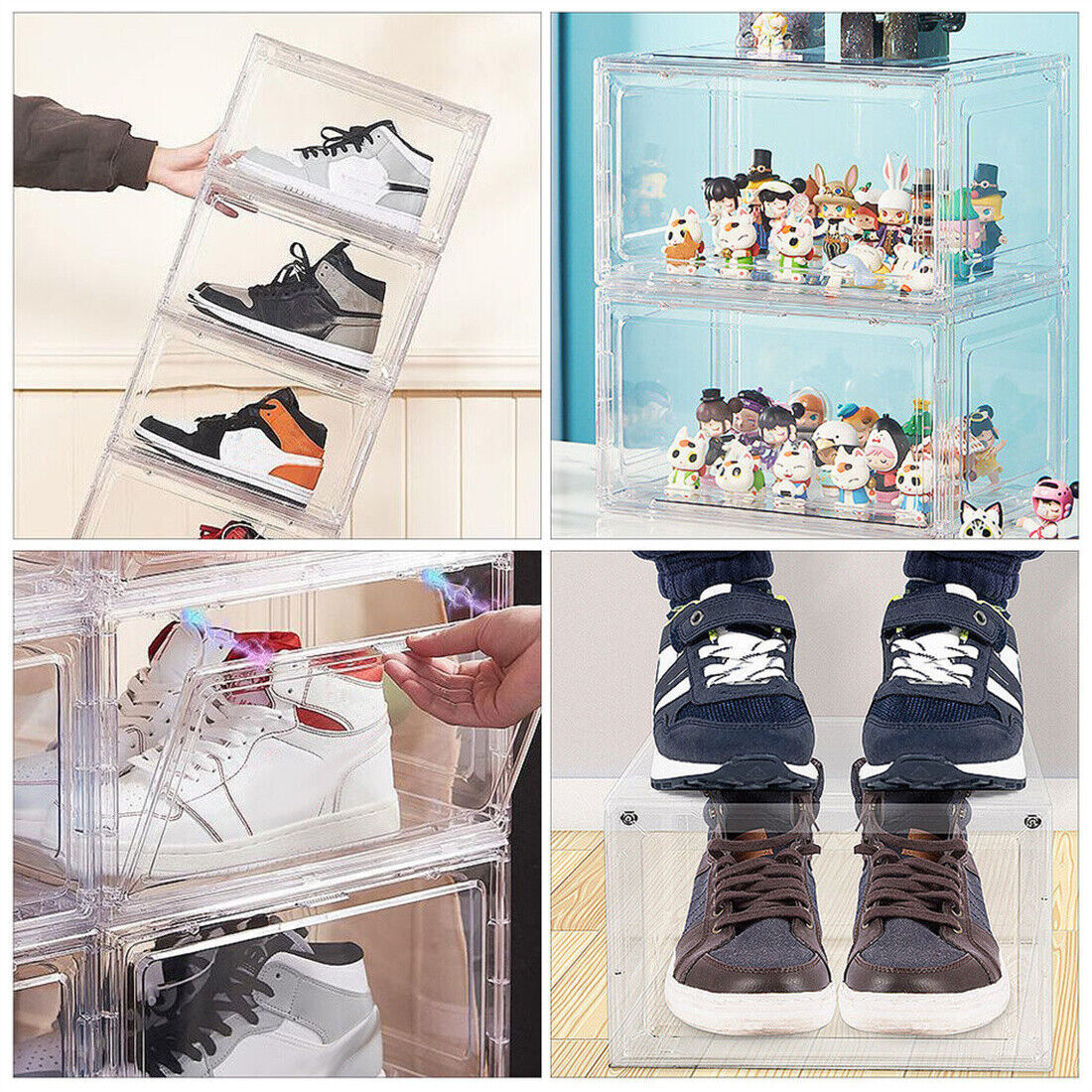 6 Pack Transparent Shoe Storage Boxes | Stackable Acrylic Organiser DailyCartz UK
