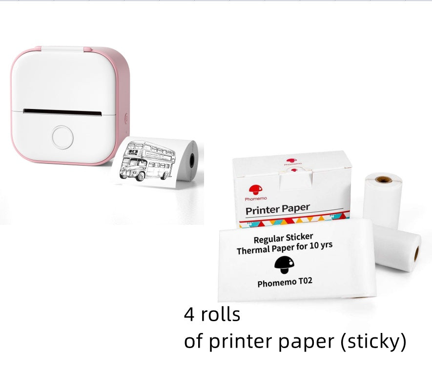 Phomemo T02 Portable Mini Bluetooth Thermal Printer – Inkless Pocket Printer for Photos, Notes & Labels