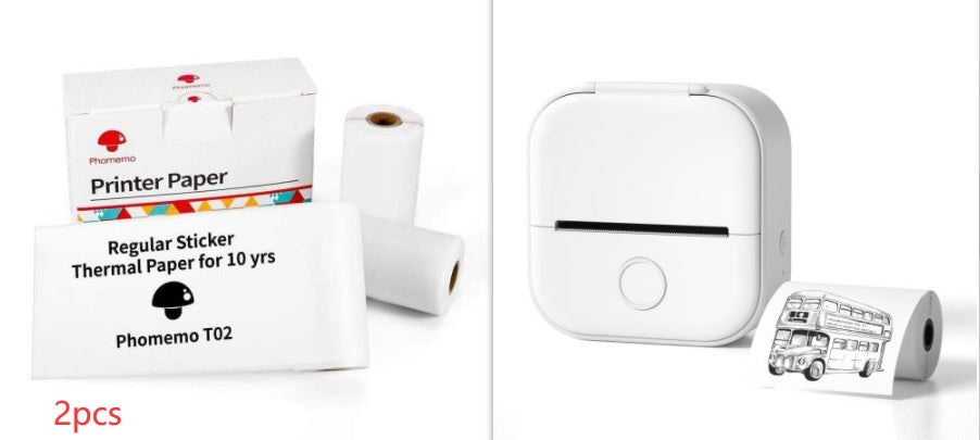 Phomemo T02 Portable Mini Bluetooth Thermal Printer – Inkless Pocket Printer for Photos, Notes & Labels