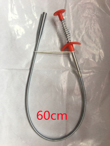 60cm Drain Unblocker Spring Tool – Hair & Pipe Cleaner for Kitchen & BathroomHair Remover
