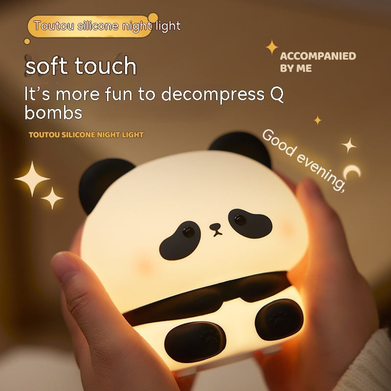 Adorable Panda LED Night Light – Rechargeable Silicone Touch Lamp with Colour Modes & Timer for Kids’ Bedrooms