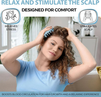 Silicone Scalp Massager Brush – Exfoliating Shampoo Scrubber for Dandruff-Free, Healthy Hair Growth
