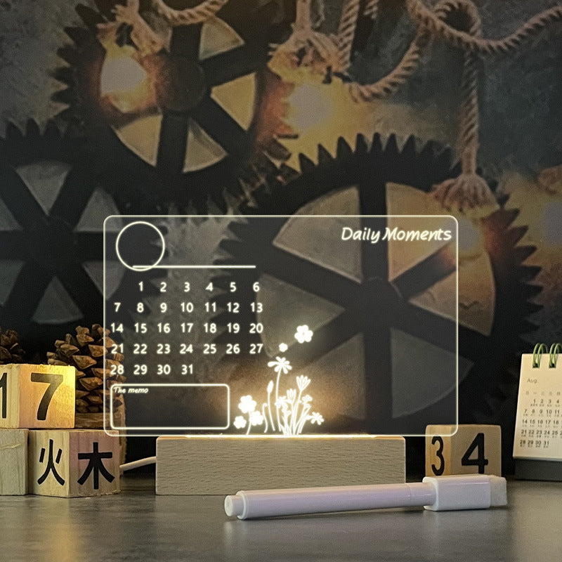 Creative LED Message Board Night Light – USB Acrylic Lamp with Pen for Notes, Décor & Gifting