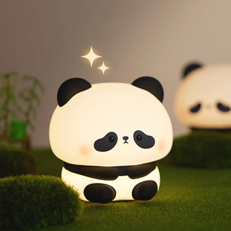 Adorable Panda LED Night Light – Rechargeable Silicone Touch Lamp with Colour Modes & Timer for Kids’ Bedrooms
