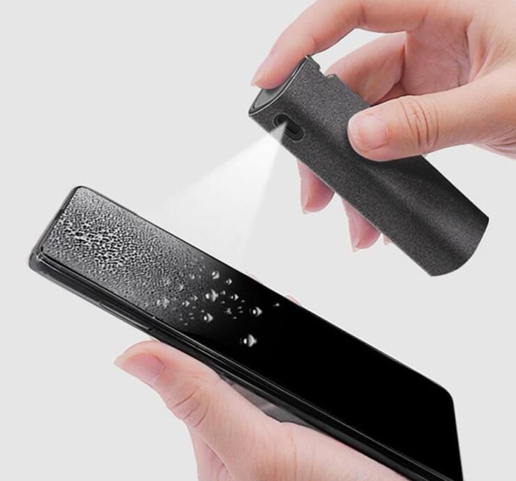 2-in-1 phone & laptop screen cleaner kit + bluetooth tracker – microfiber cloth set with anti-theft smart tag