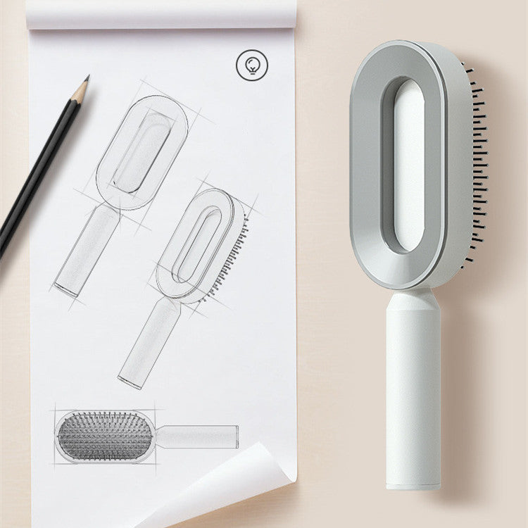 ✨ Self-Cleaning Hairbrush with Scalp Massage – Anti-Static, Pain-Free Detangling for All Hair Types ✨