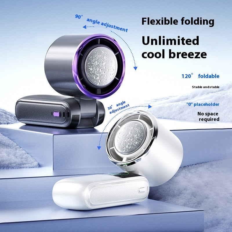 portable mini handheld fan with ice pack – adjustable speed, folding usb rechargeable cooling fan for outdoor & travel comfort