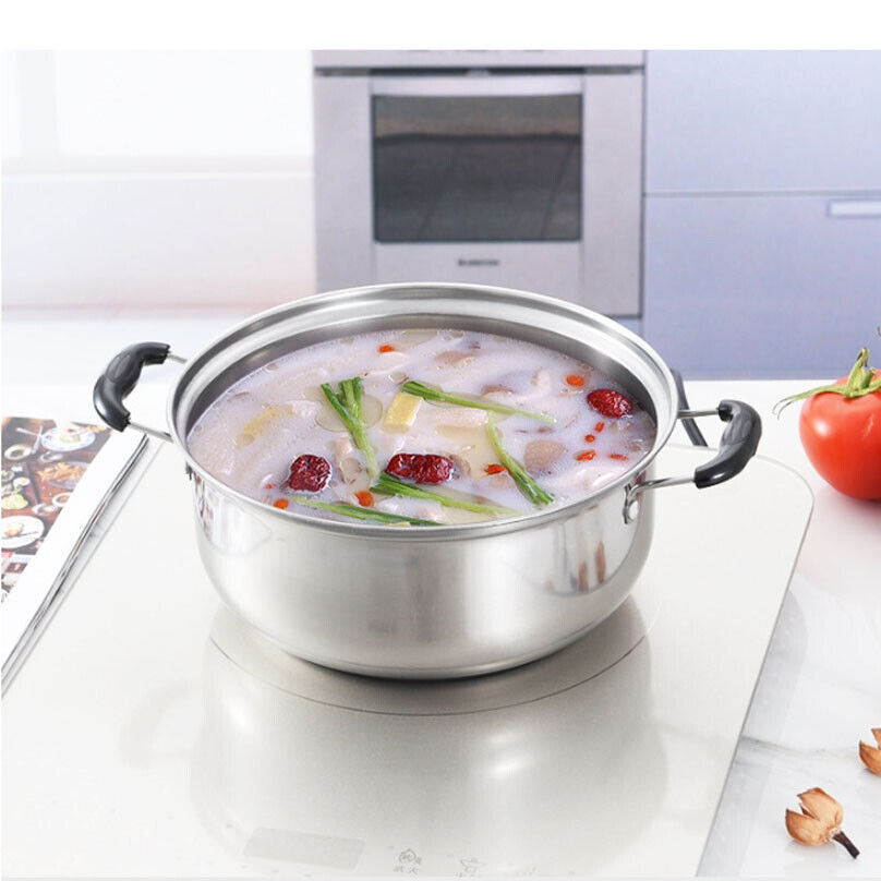 5-Piece Stainless Steel Saucepan & Pot Set – Induction Ready, Durable Cookware with Glass Lids