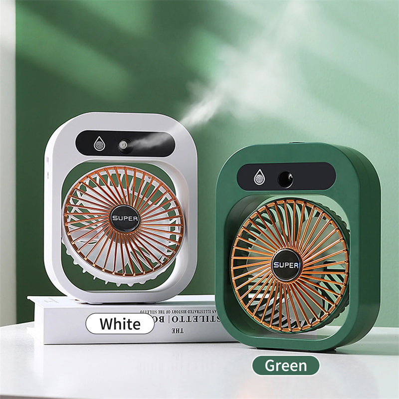 Portable Air Conditioning Misting Fan – USB Rechargeable, 3-Speed Spray Cooler for Home & Office