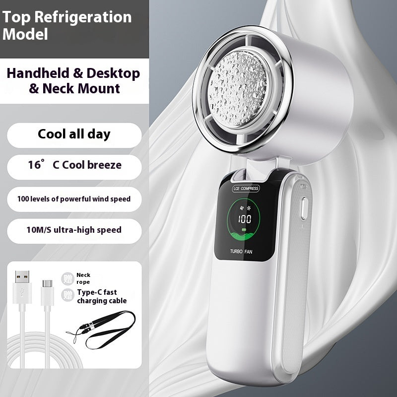 portable mini handheld fan with ice pack – adjustable speed, folding usb rechargeable cooling fan for outdoor & travel comfort