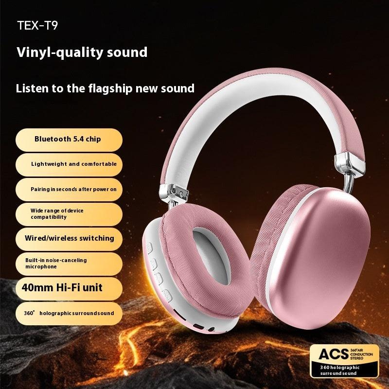 TEX-T9 Wireless Bluetooth Headset – Sporty Head-Mounted Headphones with Long Battery & Waterproof Design