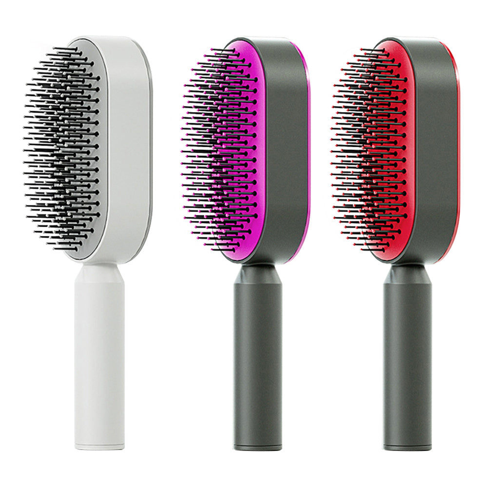 ✨ Self-Cleaning Hairbrush with Scalp Massage – Anti-Static, Pain-Free Detangling for All Hair Types ✨