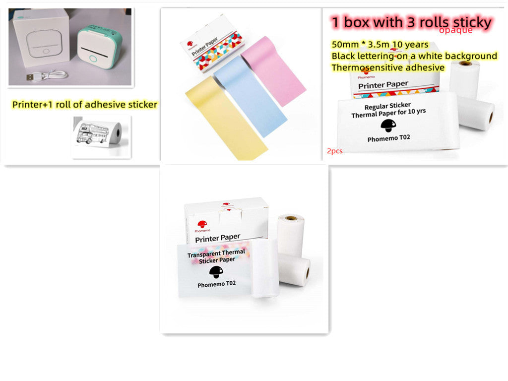 Phomemo T02 Portable Mini Bluetooth Thermal Printer – Inkless Pocket Printer for Photos, Notes & Labels