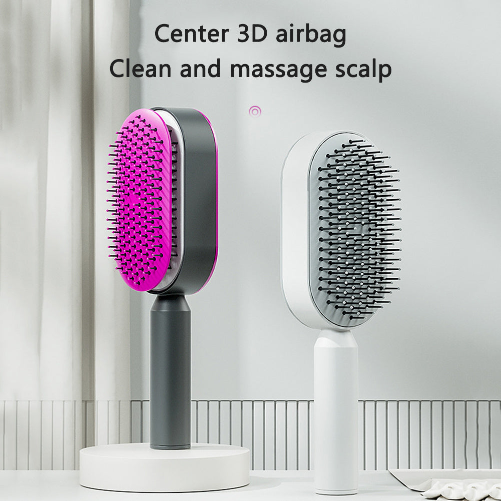 ✨ Self-Cleaning Hairbrush with Scalp Massage – Anti-Static, Pain-Free Detangling for All Hair Types ✨
