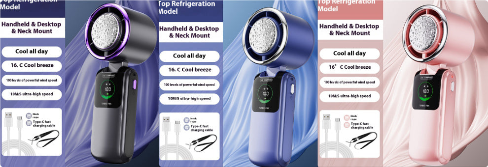 portable mini handheld fan with ice pack – adjustable speed, folding usb rechargeable cooling fan for outdoor & travel comfort