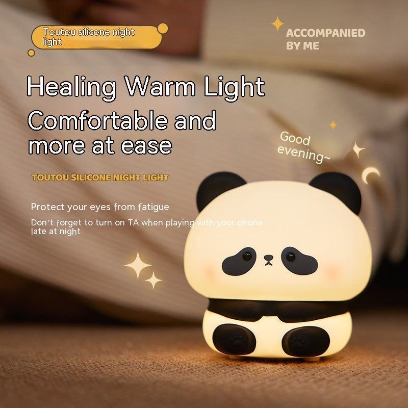 Adorable Panda LED Night Light – Rechargeable Silicone Touch Lamp with Colour Modes & Timer for Kids’ Bedrooms