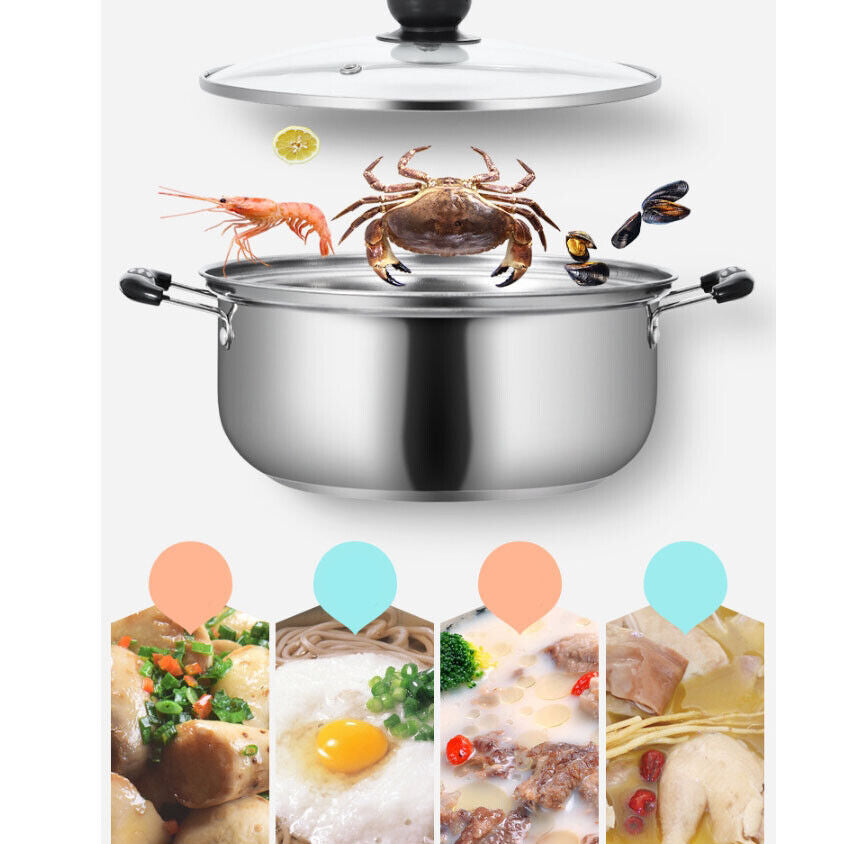 5-Piece Stainless Steel Saucepan & Pot Set – Induction Ready, Durable Cookware with Glass Lids