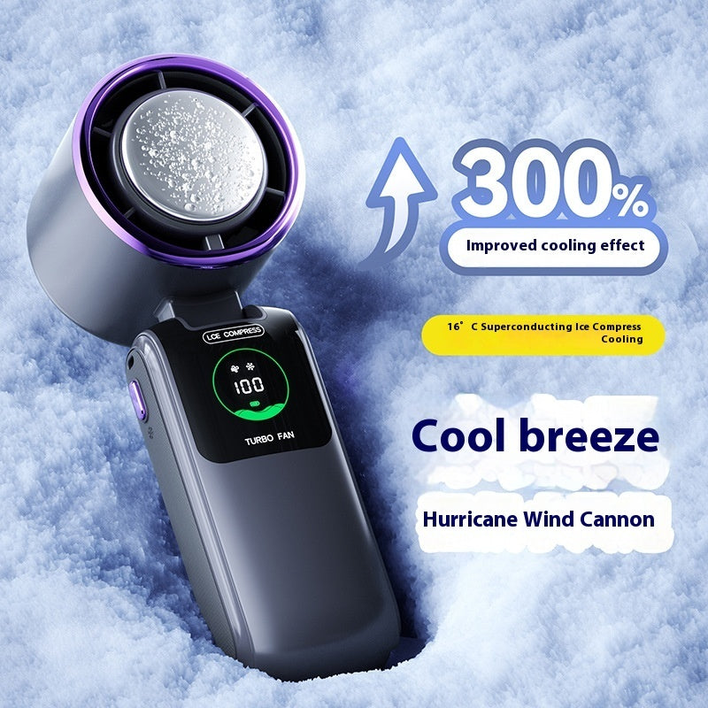 portable mini handheld fan with ice pack – adjustable speed, folding usb rechargeable cooling fan for outdoor & travel comfort