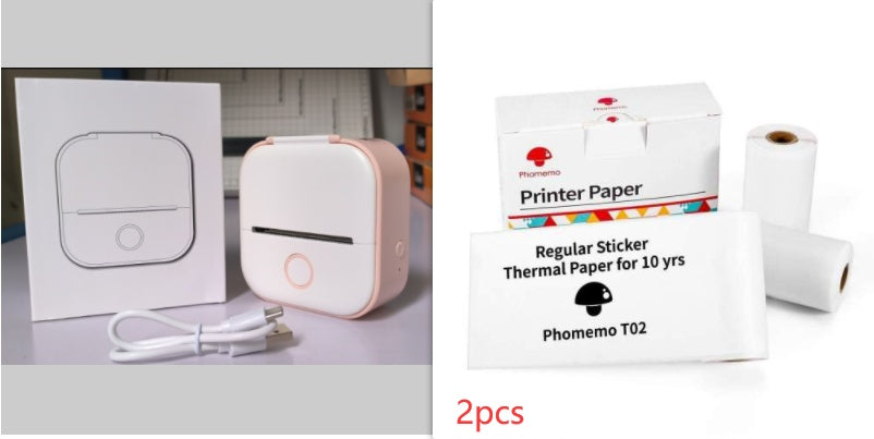 Phomemo T02 Portable Mini Bluetooth Thermal Printer – Inkless Pocket Printer for Photos, Notes & Labels
