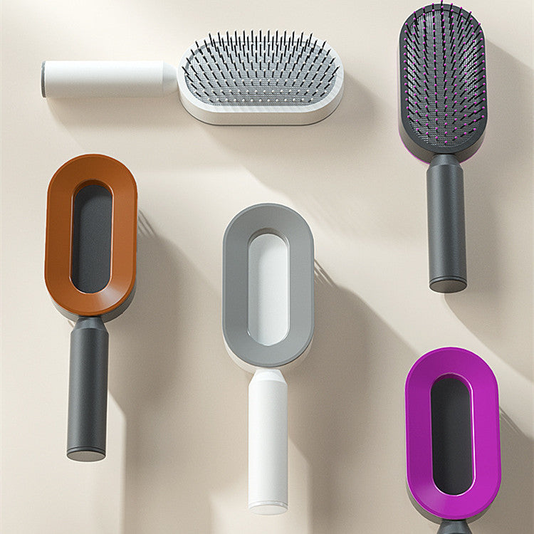 ✨ Self-Cleaning Hairbrush with Scalp Massage – Anti-Static, Pain-Free Detangling for All Hair Types ✨