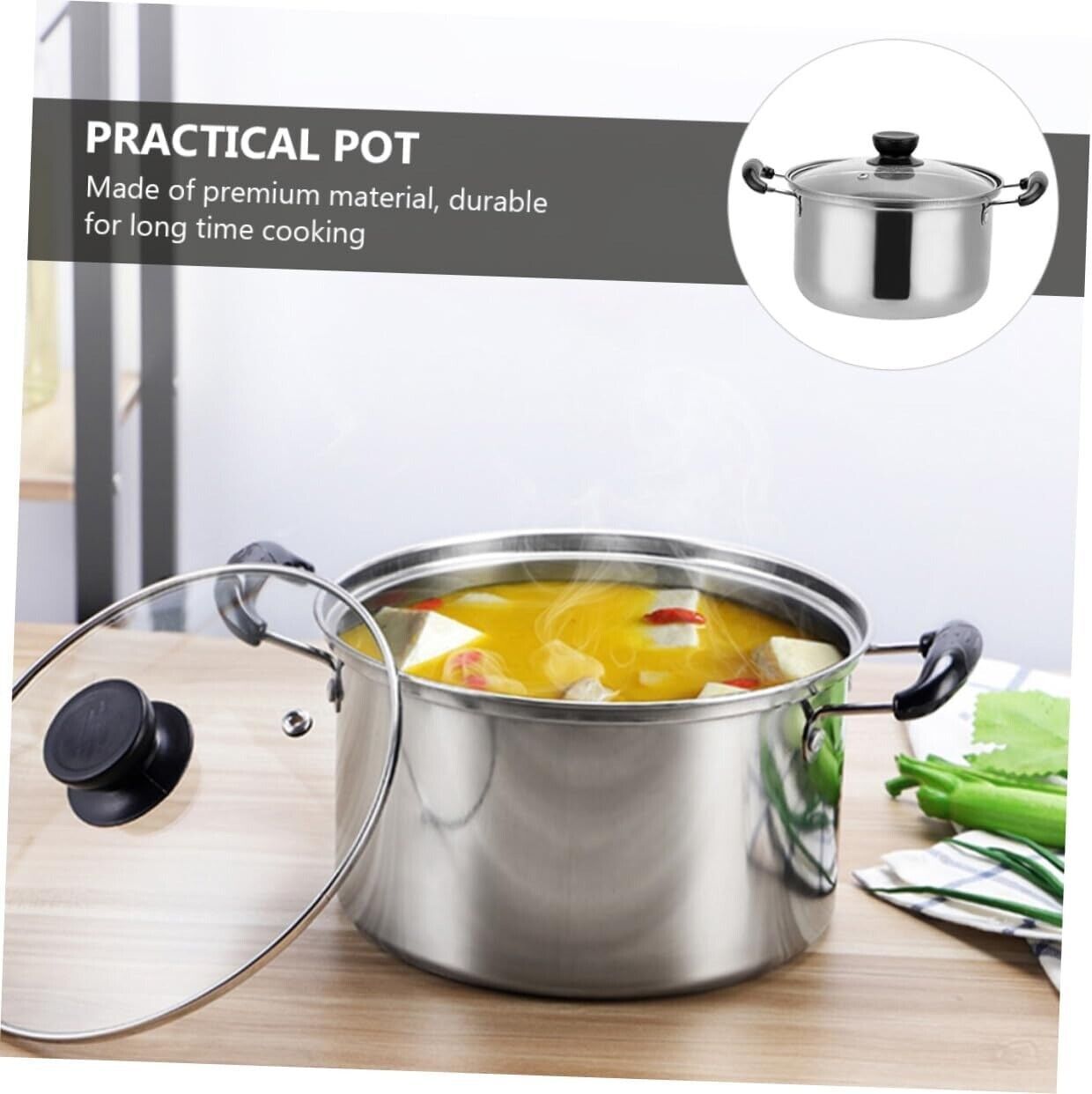 5-Piece Stainless Steel Saucepan & Pot Set – Induction Ready, Durable Cookware with Glass Lids