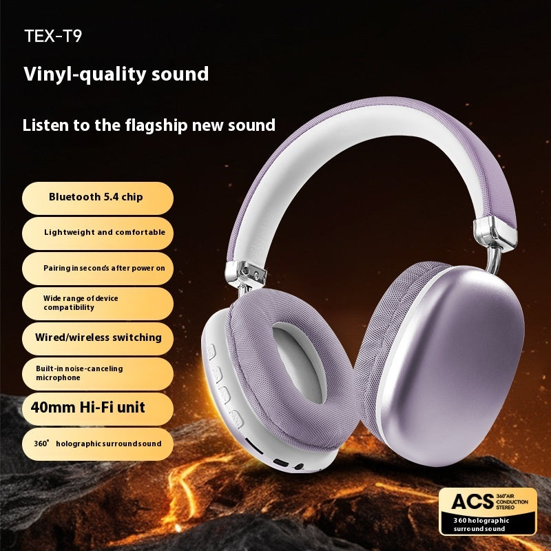 TEX-T9 Wireless Bluetooth Headset – Sporty Head-Mounted Headphones with Long Battery & Waterproof Design