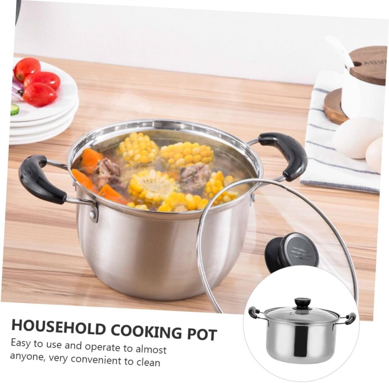5-Piece Stainless Steel Saucepan & Pot Set – Induction Ready, Durable Cookware with Glass Lids