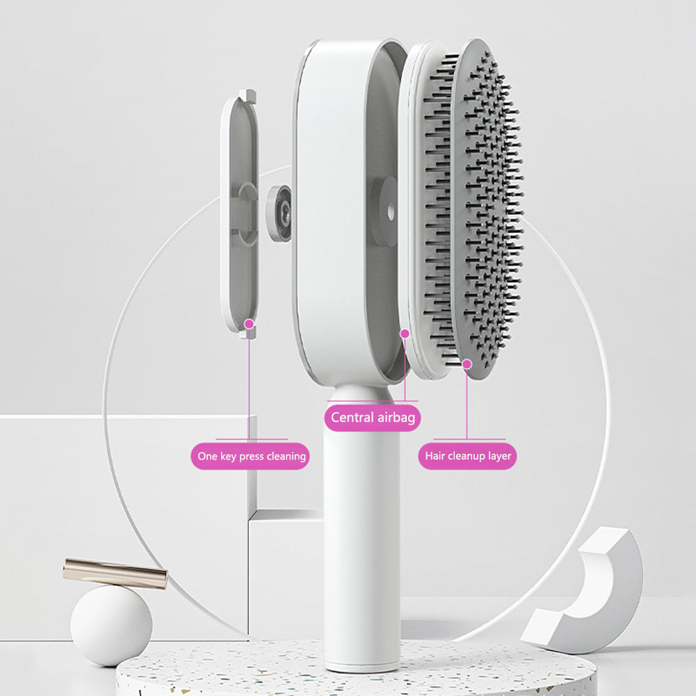 ✨ Self-Cleaning Hairbrush with Scalp Massage – Anti-Static, Pain-Free Detangling for All Hair Types ✨
