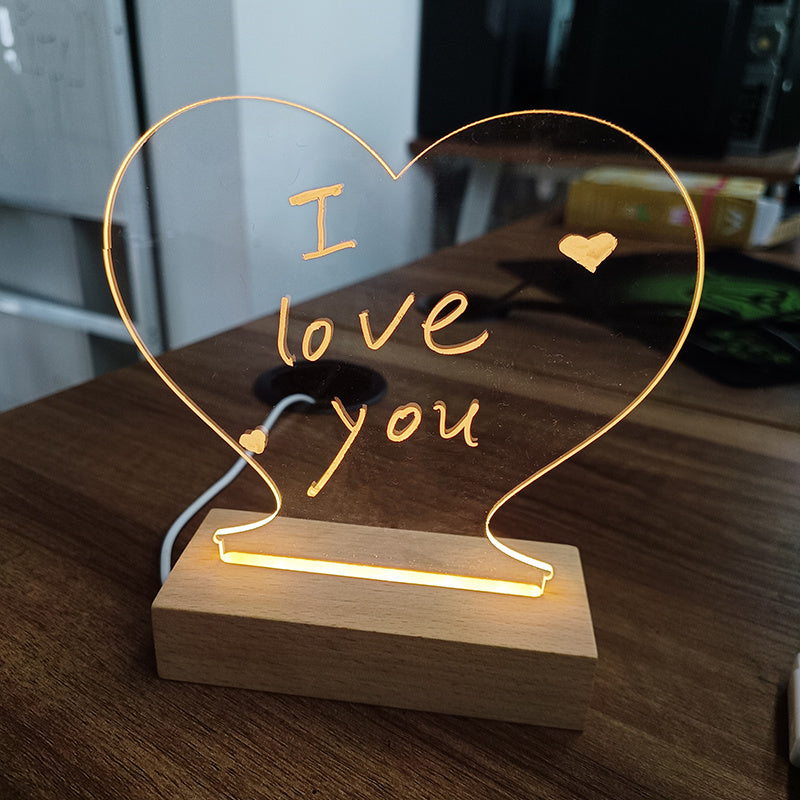 Creative LED Message Board Night Light – USB Acrylic Lamp with Pen for Notes, Décor & Gifting