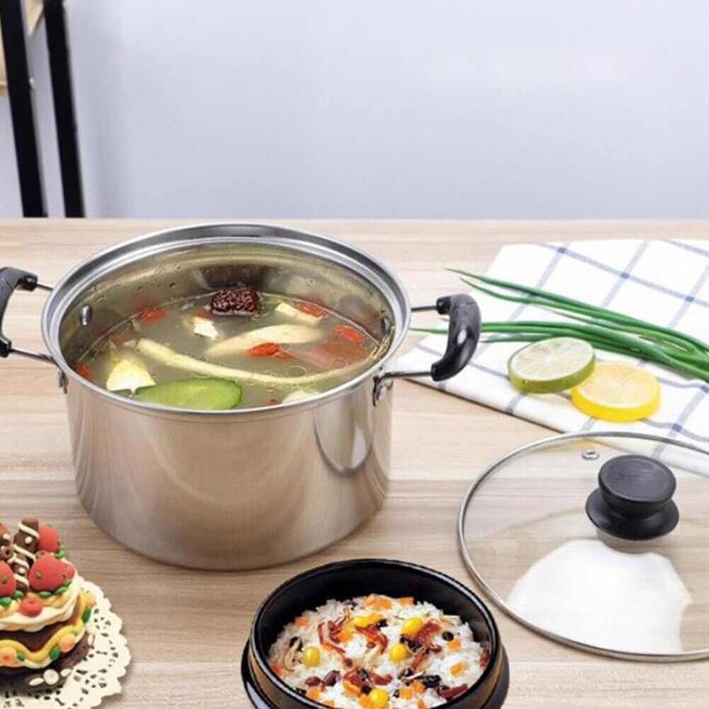5-Piece Stainless Steel Saucepan & Pot Set – Induction Ready, Durable Cookware with Glass Lids