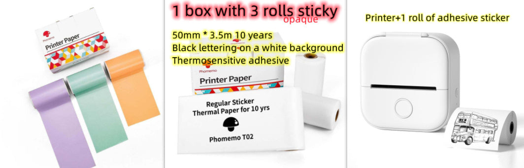Phomemo T02 Portable Mini Bluetooth Thermal Printer – Inkless Pocket Printer for Photos, Notes & Labels