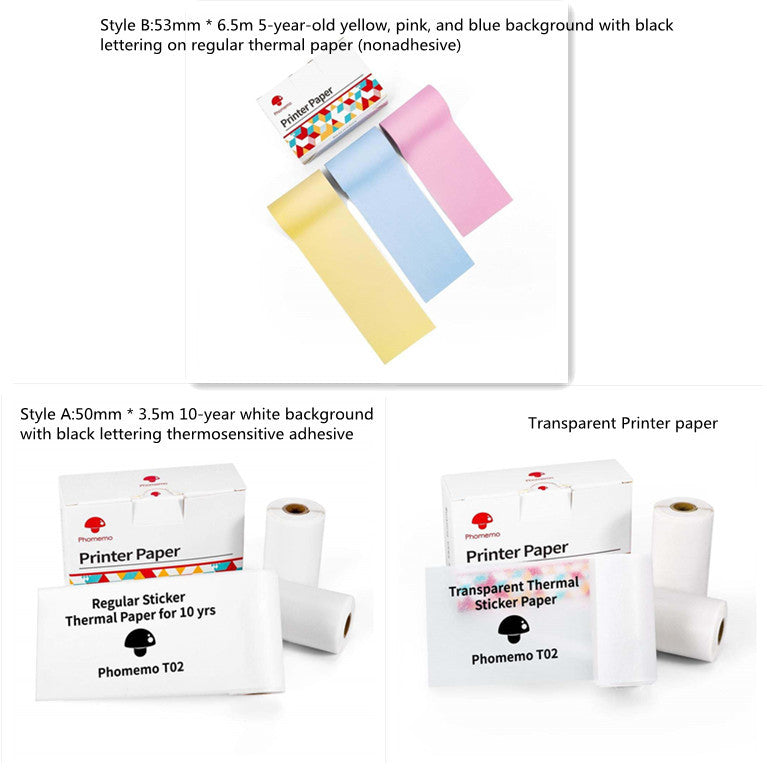 Phomemo T02 Portable Mini Bluetooth Thermal Printer – Inkless Pocket Printer for Photos, Notes & Labels
