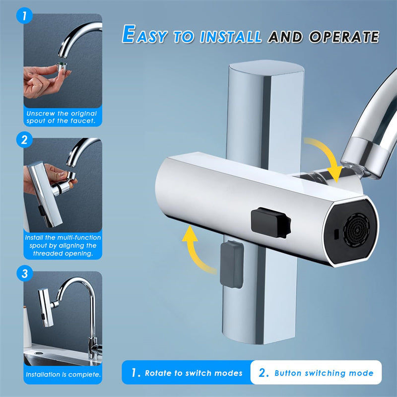 ✨ Universal 360° Rotating Kitchen Tap Nozzle – Multi-Mode Splash-Proof Waterfall Extension