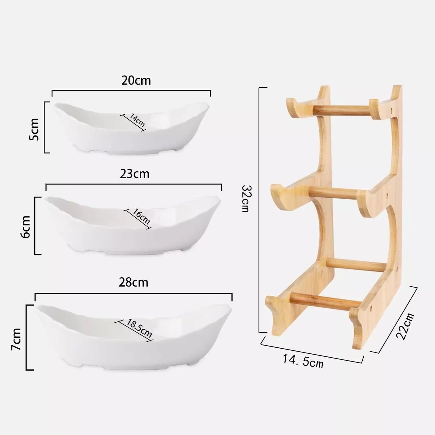 Multifunction 3-Tier Fruit Basket | Ceramic Bowl & Bamboo Stand Elegant Countertop Storage DailyCartz
