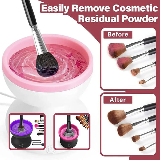 Electric Makeup Brush Cleaner – Portable USB-Powered Machine for Hygienic, Effortless Brush Care
