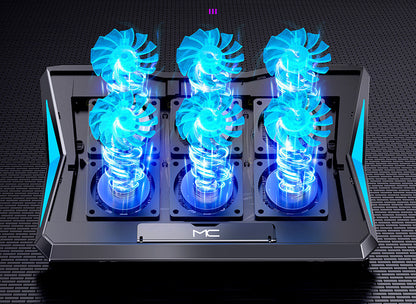 Foldable Laptop Cooling Stand with 6 Fans – Adjustable USB-Powered Radiator Base for Notebooks & Ultrabooks