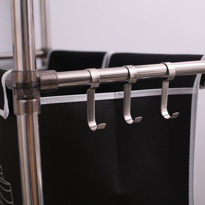 Rolling Laundry Sorter 4-Section | 2-Tier Vertical Hamper with Wheels  Large Family Storage