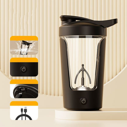 400ml Electric Protein Shaker Bottle – USB Rechargeable Mixer Cup for Shakes, Coffee & Gym Drinks