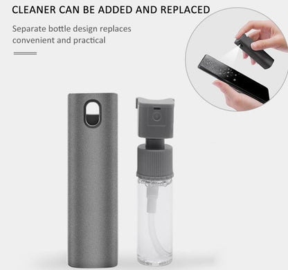 2-in-1 phone & laptop screen cleaner kit + bluetooth tracker – microfiber cloth set with anti-theft smart tag